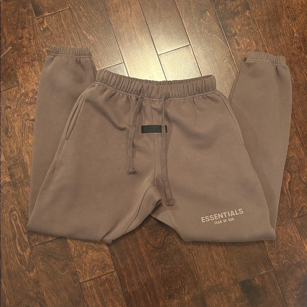 Essentials | S | Fear of God Essentials Taupe Track Pants - Picture 3 of 9